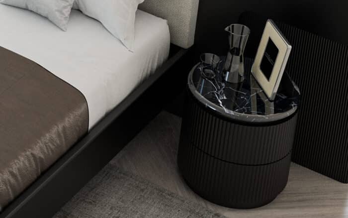 Noptieră Calista, Negru, Ø 45 cm - imagine 3