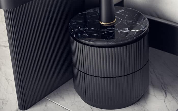 Noptieră Calista, Negru, Ø 45 cm - imagine 2