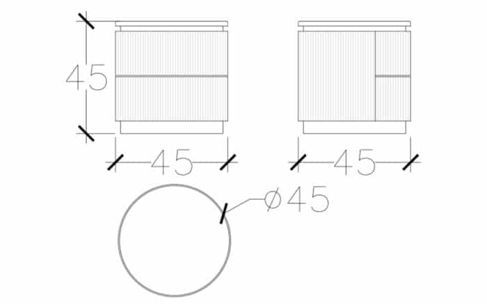 Noptieră Calista, Negru, Ø 45 cm - imagine 5