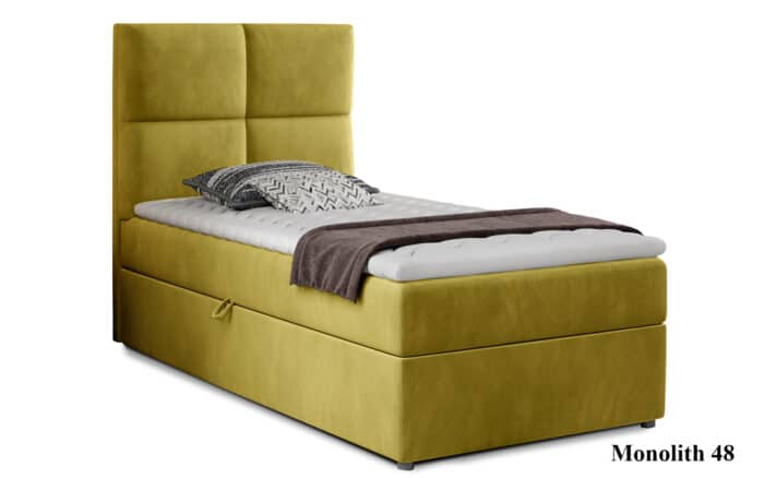 Pat Amarillo 90x200 cu Saltea, Topper, Ladă Depozitare, Personalizabil - imagine 2