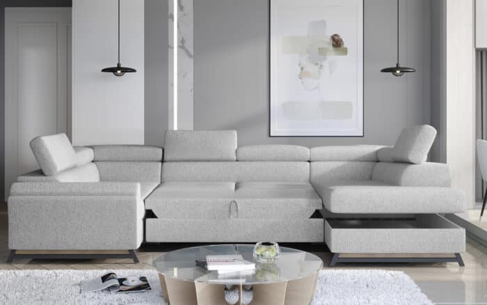 Colțar Formă U, Extensibil Amira, 330x190cm, Personalizabil - imagine 12