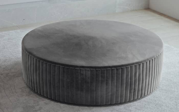 Taburet Rotund Diego, 27x73 cm, Gri - imagine 2