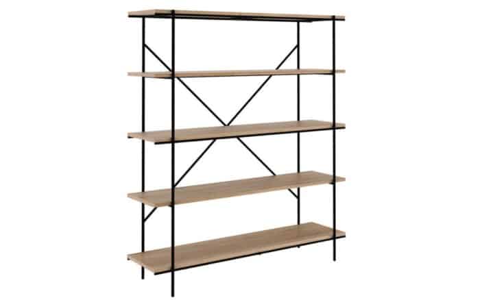 Biblioteca Colette, Lemn Masiv, 140x38x165, Stejar - imagine 2