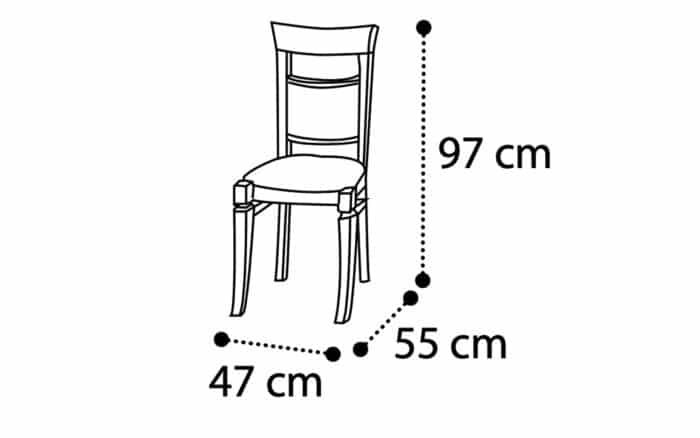 Scaun Victoria, Crem Patinat, 47 x 55 x 97 cm - imagine 2