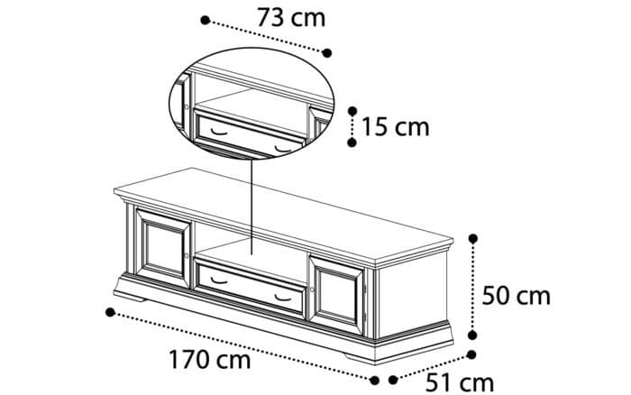 Set Living Victoria, 3 Piese, Crem Patinat - imagine 5