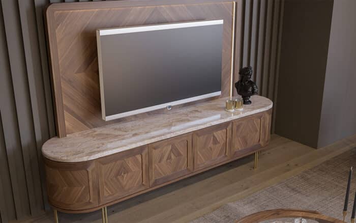 Set Living Emma, Nuc - Marmură Naturală 245x56x173cm - imagine 7