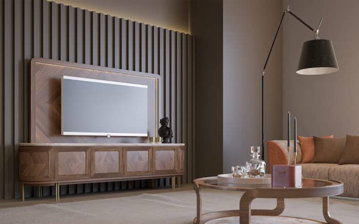 Set Living Emma, Nuc - Marmură Naturală 245x56x173cm - imagine 8