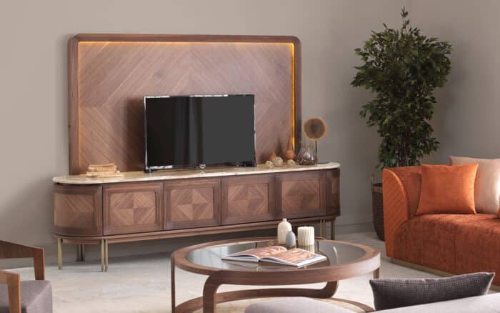 Set Living Emma, Nuc - Marmură Naturală 245x56x173cm - imagine 2