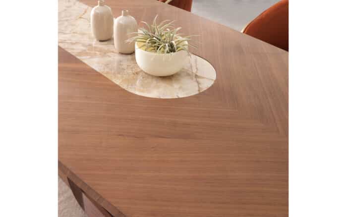 Masă Dining Emma, Nuc - Marmură Naturală - imagine 4
