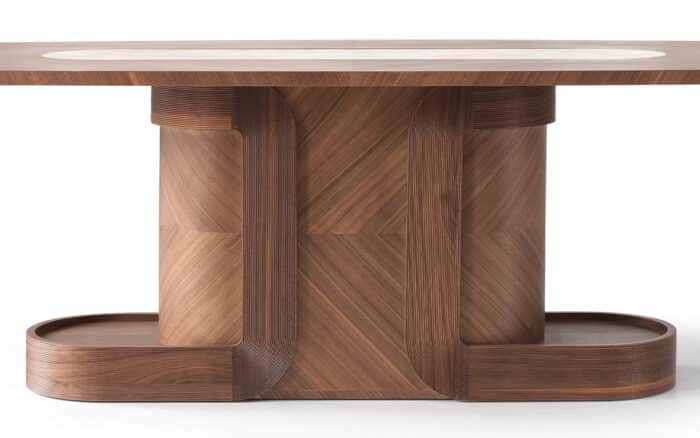 Masă Dining Emma, Nuc - Marmură Naturală - imagine 2