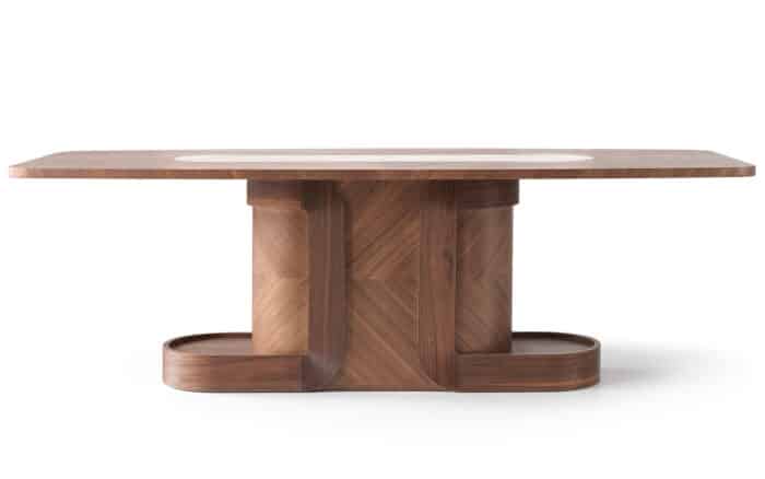 Masă Dining Emma, Nuc - Marmură Naturală - imagine 3