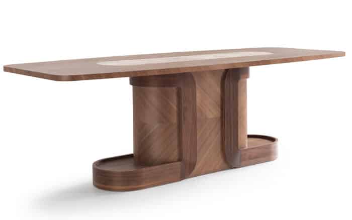 Masă Dining Emma, Nuc - Marmură Naturală