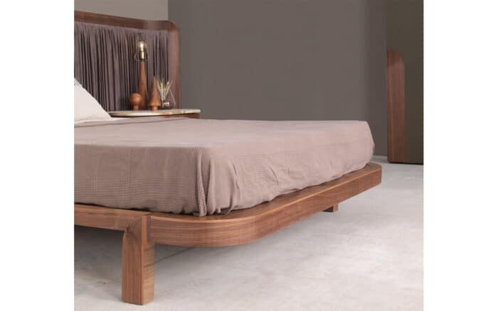 Pat Emma, Tăblie Curbată, Nuc, 180x200cm - imagine 4