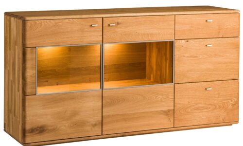 comoda siena, lemn masiv, stejar natur, 175x45x90 cm