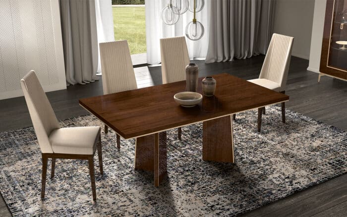 Masă Fixă / Extensibilă Devon, Nuc Lucios - imagine 3