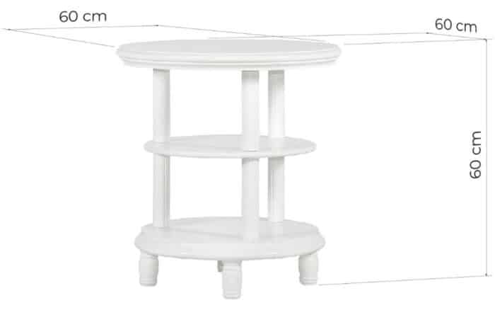 Masa de cafea rotunda Elizabeth, 60x60cm, Alb - imagine 2