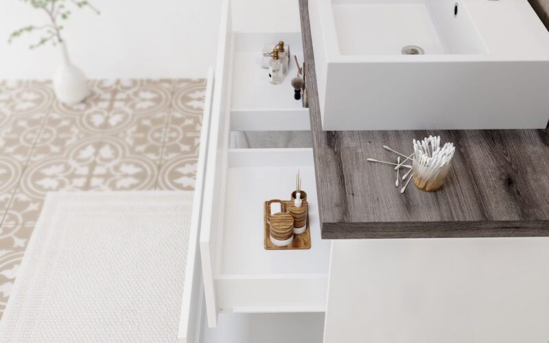 Set Mobilier Baie Carter,Alb Lucios - imagine 7