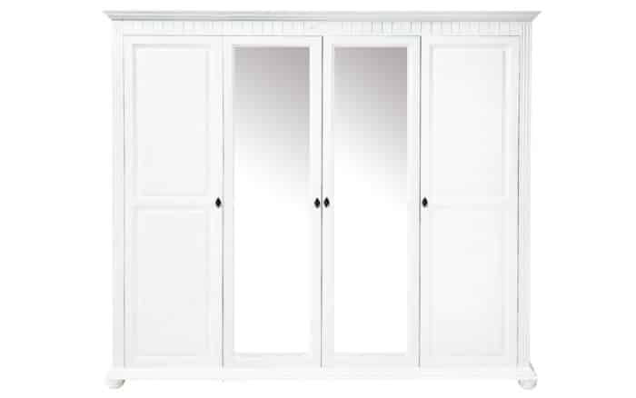 Dulap Natalie, cu Oglinzi, Lemn Masiv, 221x60x210cm, Alb - imagine 2