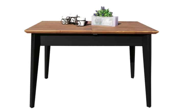 Masă Dining Extensibilă Timeless, Lemn Masiv, 120/160x80x76 cm, Negru