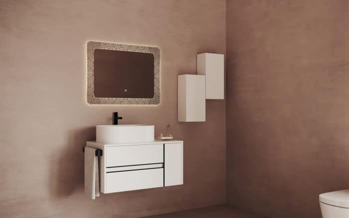 Oglinda cu iluminare LED si acționare touch, Efect Cristale, 80x60cm - imagine 2