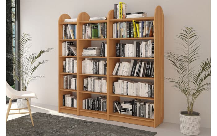 Corp Bibliotecă Hans, Lemn Masiv Fag - Etajeră, L 40/60/80cm - imagine 3