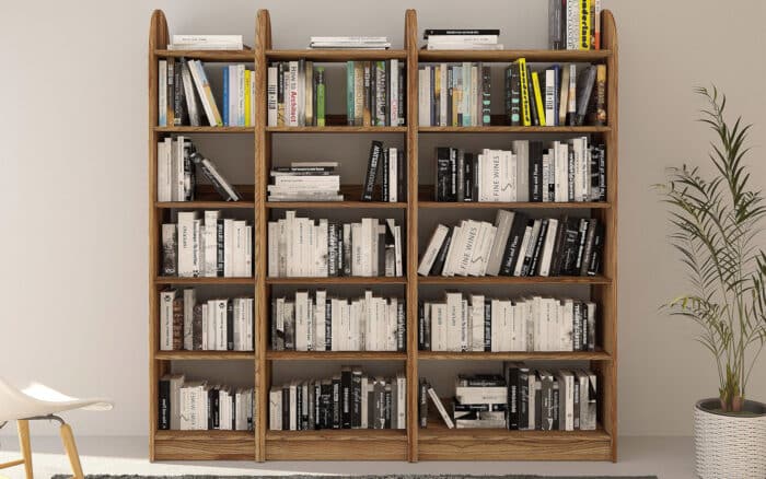 Corp Bibliotecă Hans, Lemn Masiv Stejar - Etajeră, L 40/60/80cm