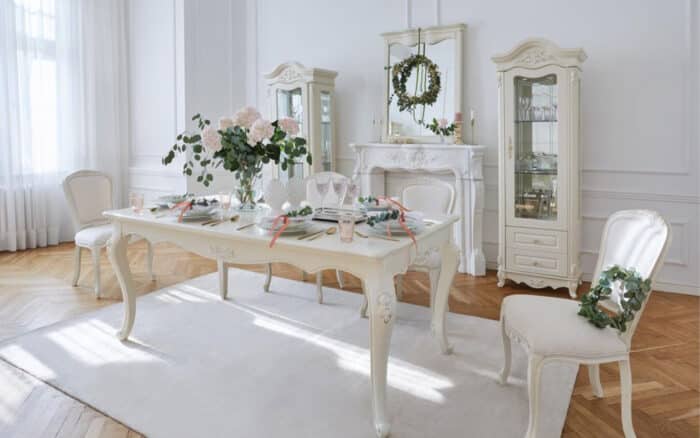 Masă Dining Extensibilă Paris, 180/240x100x80cm, Alb - imagine 8