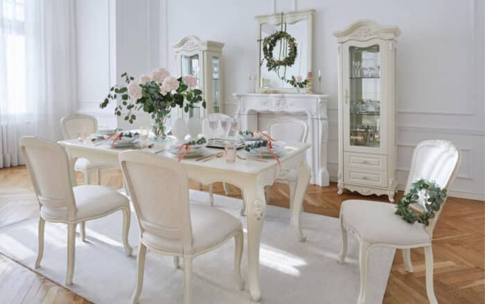 Masă Dining Extensibilă Paris, 180/240x100x80cm, Alb - imagine 9