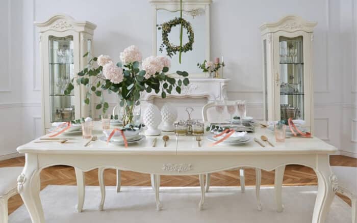Masă Dining Extensibilă Paris, 180/240x100x80cm, Alb - imagine 10