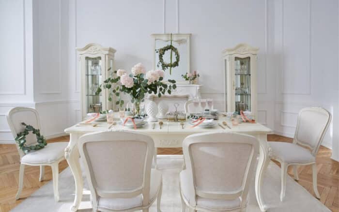 Masă Dining Extensibilă Paris, 180/240x100x80cm, Alb - imagine 12