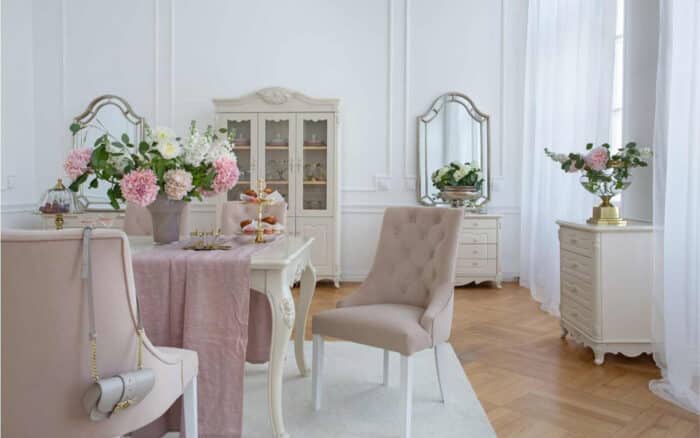 Masă Dining Extensibilă Paris, 180/240x100x80cm, Alb - imagine 14