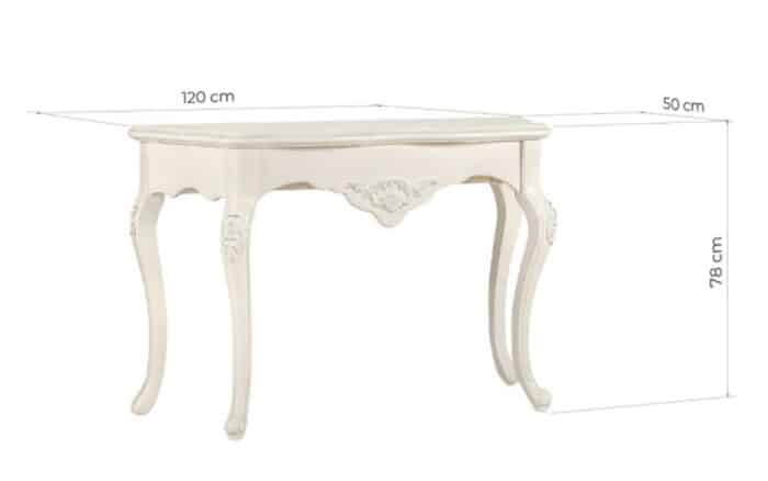 Consola Paris, 120x50x78cm, Alb - imagine 2