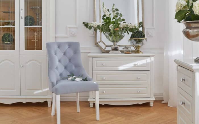 Scaun Dining Paris, 56x65x98cm, Blue/Beige