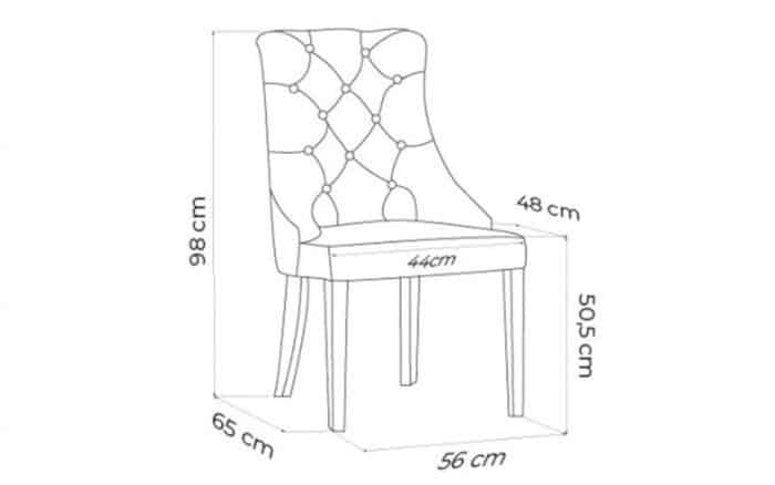 Scaun Dining Paris, 56x65x98cm, Blue/Beige - imagine 2