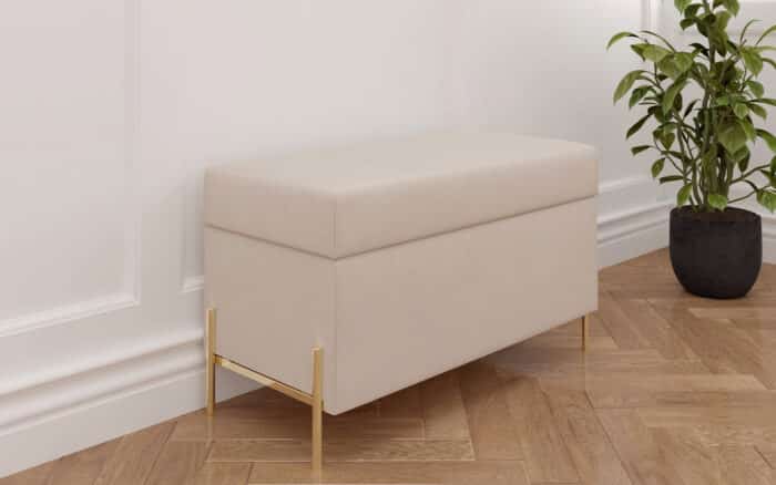 Băncuță Tapițată Zoe, 80x37x46 cm - imagine 4