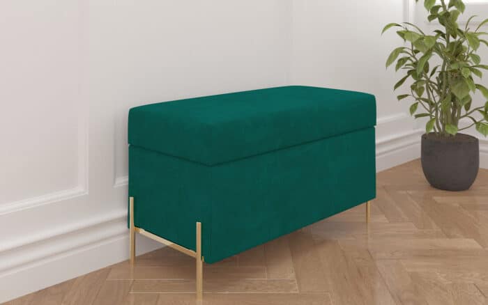 Băncuță Tapițată Zoe, 80x37x46 cm - imagine 2