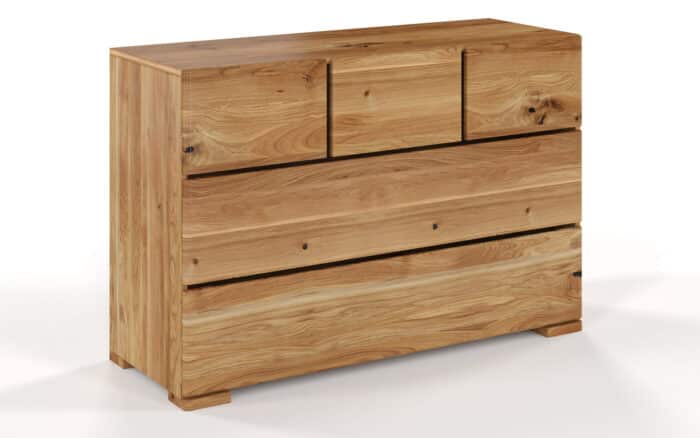 Comodă TerraCraft, Lemn Masiv Stejar, 3+2 Sertare, 120x45x81cm - imagine 2