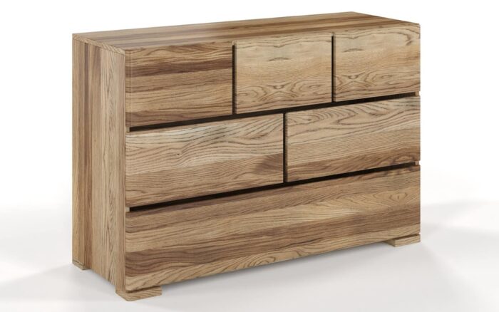 Comodă TerraCraft, Lemn Masiv Stejar, 3+2+1 Sertare, 120x45x81cm