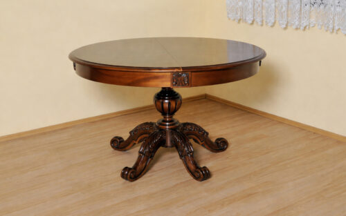 Masă Rotundă Extensibila Briston, Lemn Masiv - imagine 4