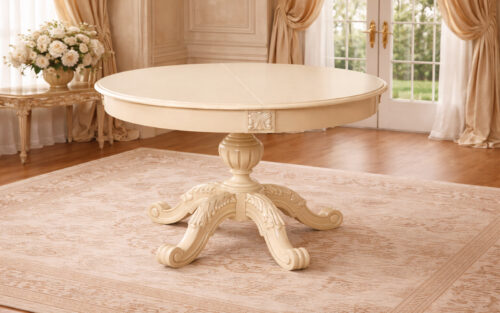 Masă Rotundă Extensibila Briston, Lemn Masiv - imagine 2