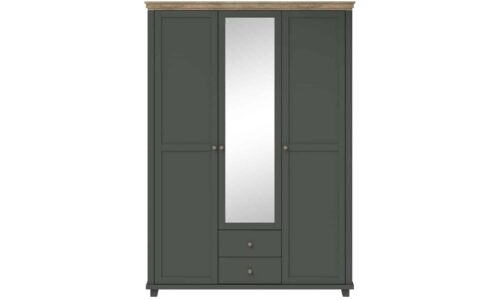 dulap jardon, 3 usi, cu oglinda, 154x62x216cm, grafit