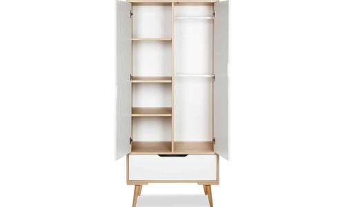 dulap copii paulette natur, lemn masiv, 80x52x183 cm (copiază)