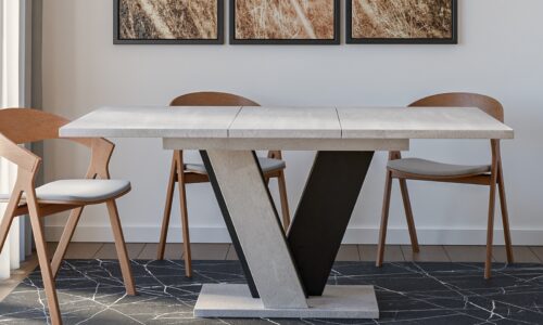 masă dining extensibilă bellavista, 120/160x90 cm, negru artizanal (copiază)