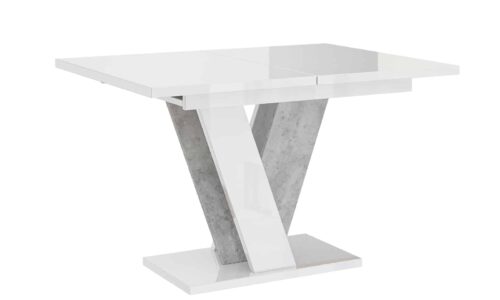 masă dining extensibilă bellavista, 120/160x90 cm, alb/negru