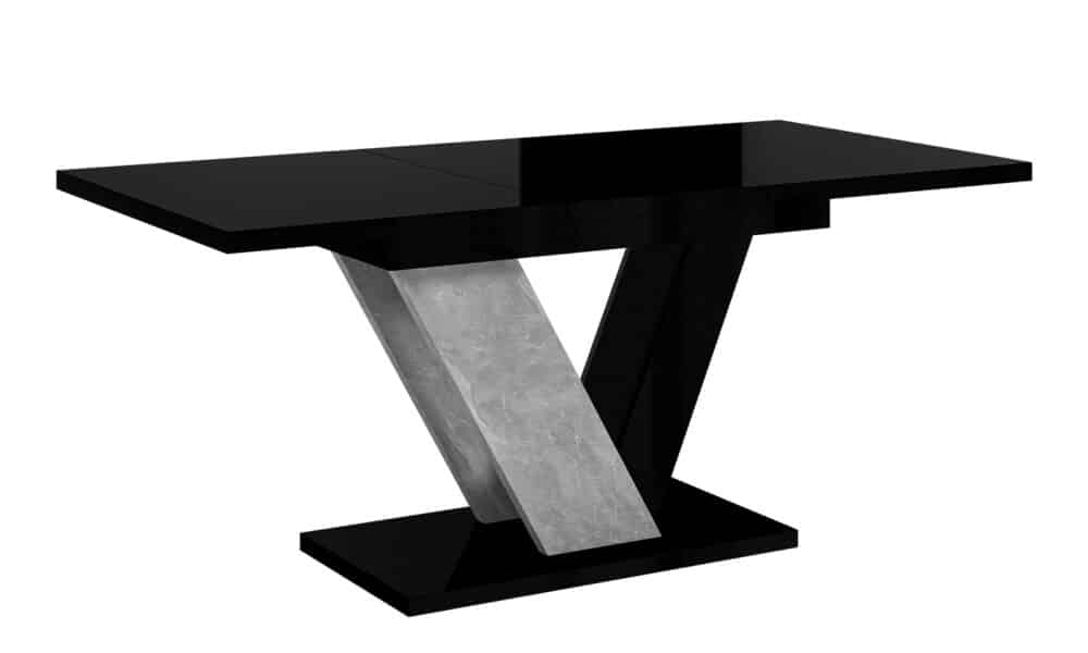 masă dining extensibilă harmonique, 120/160x80 cm, negru