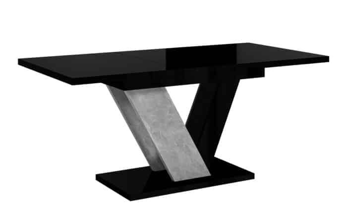 masă dining extensibilă harmonique, 120/160x80 cm, negru