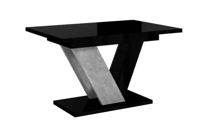 masă dining extensibilă harmonique, 120/160x80 cm, negru