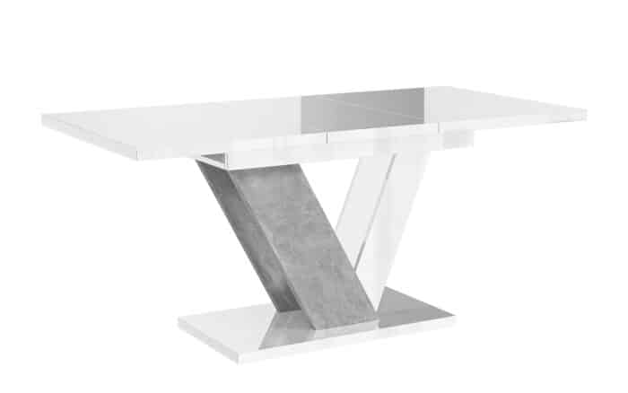 masă dining extensibilă harmonique, 120/160x80 cm, alb/negru