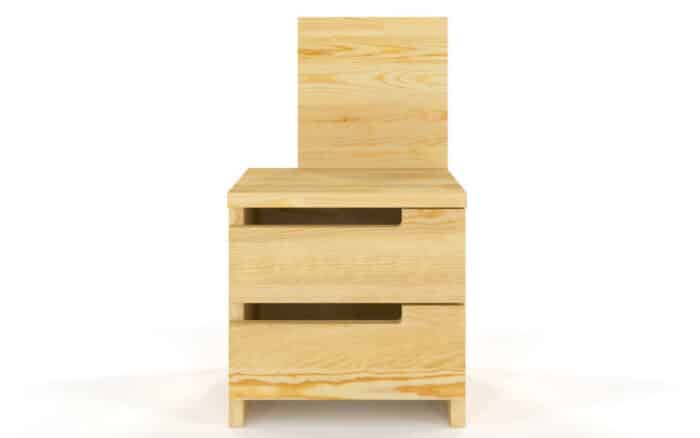 noptieră terracraft, 2 sertare, lemn masiv pin, 40x35x66cm