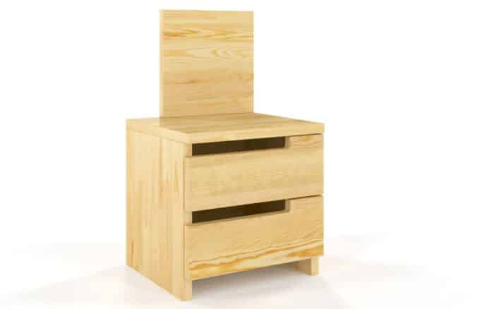 noptieră terracraft, 2 sertare, lemn masiv pin, 40x35x66cm